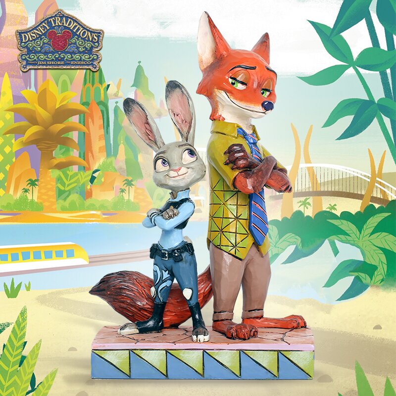 Enesco Disney Figurines Zootopia Merchandise Judy and Nick Figures Nick the Fox Valentine's Day Gift