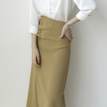 Card its color irregular temperament half body dress woman with high purse and hip step skirt early spring 2022 new