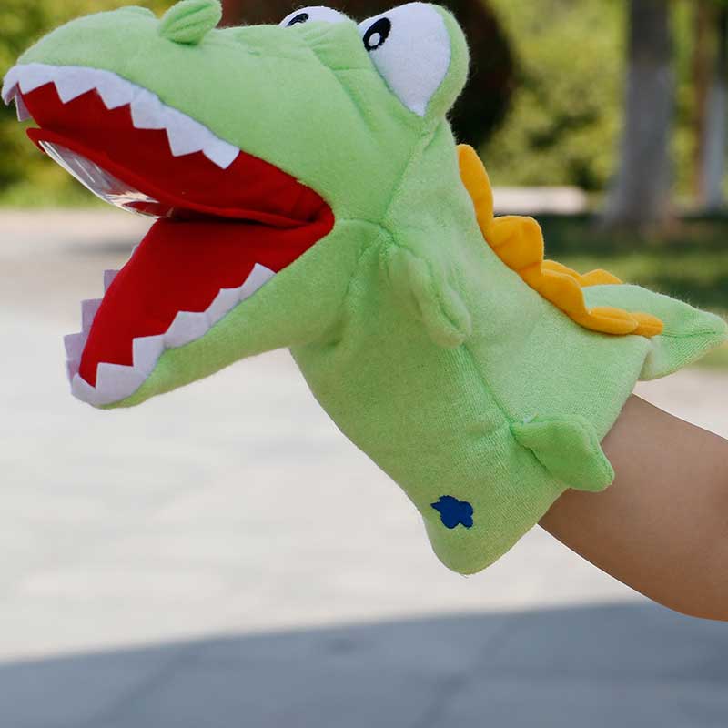 Best selling simulation animal crocodile hand puppet mouth finger puppet stage kindergarten performance with mouth to move foreign trade