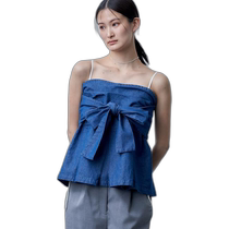 Japanese direct mail bow denim vest Firsthand other tops