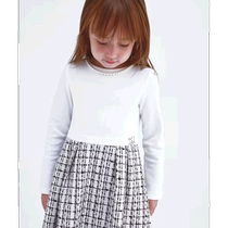 Japanese direct mail green label relaxing childrens cotton blend delicate tweed dress spring and summer