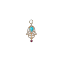 Japanese direct mail agete Akado K5 turquoise ruby ​​earring pendant (for single ear)