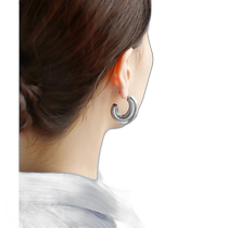 Japan direct mail ANE MONE womens stainless steel metal hoop earrings D1440064P