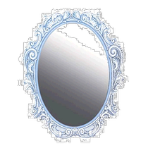 (Japanese direct mail) Nitoms decolfa home wall decoration and paper lace retro mirror blue