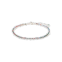 Japan Direct mail Ray BEAMS ladies silver crystal foot chain brief design Foot Details Fashion