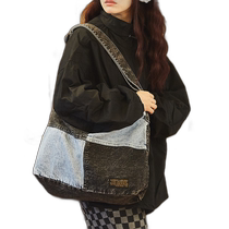 Japan direct mail CUBE SUGAR same style retro style large capacity denim shoulder bag for men and women 14048836