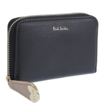 Japan Direct Mail Paul Smith Accessories Womens Card Coin Purse Export Leather Black PSMP0110