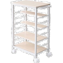 (Direct mail from Japan) YAMAZEN 4-section mobile shelves natural maple ivory storage trolley