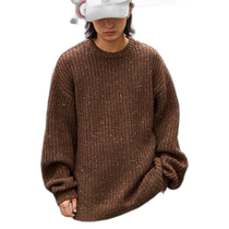 Japanese direct mail border knitted color particles large elastic round neck sweater MONO-MART sweater sweater