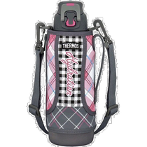 (Direct mail from Japan) Thermos Vacuum Insulated Sports Bottle 1L One-touch Gray Powder Grid FFZ-1002