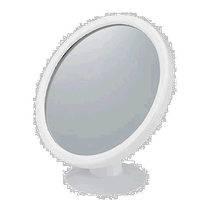 (Japan Direct Post) LEC Reck Slim Suction Cup Mirror White Bathroom