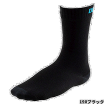 Self-operated｜Dexchel thin crew neck socks L 190 black