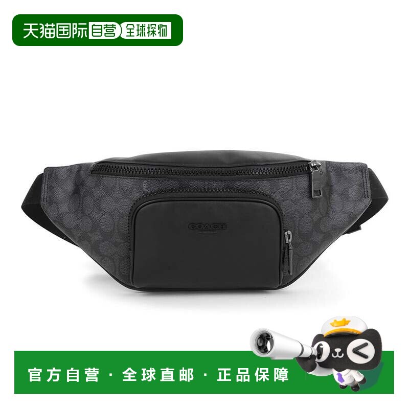Direct mail from Japan COACH waist bag signature series RACER BELT BAG CT714 QBMI5 black