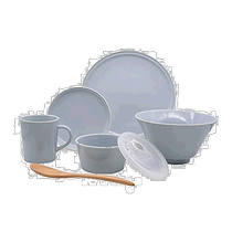 Japan direct mail (Japan direct mail) Aito tableware set 6-piece set gray Mino ware 567-507