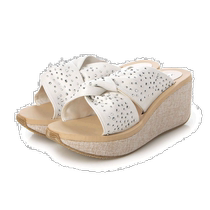 (Direct mail from Japan) Muum womens casual sandals beige leather with sparkling diamond design cool and comfortable for outdoor use