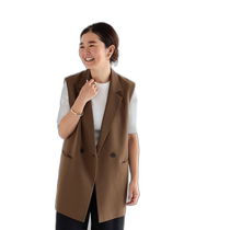 Japan direct mail Demi-Luxe BEAMS womens dry touch two-button vest 64060181126