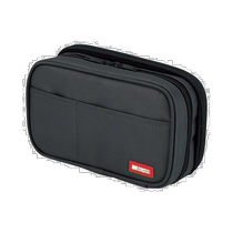 (Direct mail from Japan) LIHIT LAB. Stationery supplies pencil case book type double type black lightweight portable simple