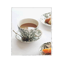 Japanese direct mail Japanese tide AfternoonTea breakfast cup and saucer Green Purnas Burleigh