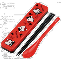 (Direct Mail from Japan) Skeda Sanrio Hello Kitty 45th Commemorative Tableware Chopsticks Spoon Tableware Set