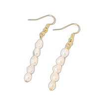 Japan Direct mail BAYFLOW LADY FRESH WATER PEARL FIVE GRAIN LINE EARRINGS MINIMALIST DESIGN SPARKLING GLOSSY FIT