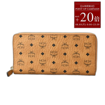 Japan direct mail MCM round long wallet Visetos round zipper men and women camel MXLAAVI0