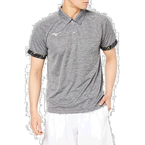 Mizuno Mizuno mens POLO collar short-sleeved black versatile casual retro sports
