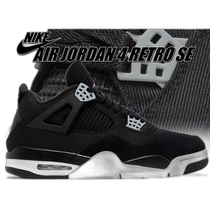 Direct mail from Japan NIKE sneakers AIR JORDAN 4 RETRO SE BLACK CANVAS black