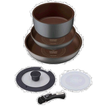 (Direct mail from Japan) Alice pot 6-piece gas stove IH special diamond-coated pot handle with removable handle