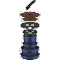 (Direct mail from Japan) Thermos 9-piece pan set with detachable handle for gas