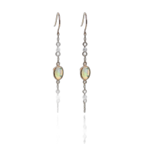 Direct mail from Japan cui-cui Womens K10 gold flame opal freshwater pearl long earrings 77666520