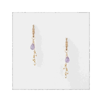 Japan Direct Mail Day Tide Agete Aqadol K10 Amethyst Pearl Earrings Pendant Mixed Color both