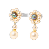 Japanese direct mail to Europe womens Czech pearl drop earrings LECZ4606