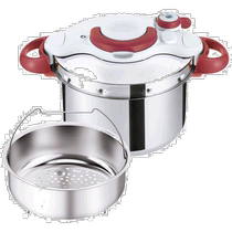 (Direct mail from Japan) t-fal pressure cooker stainless steel pressure cooker red 6L easy to open and exquisite workmanship