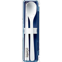(Direct mail from Japan) asvel portable box resin lunch tableware 2-piece set white × blue 3637