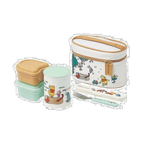 Japan Direct Mail SKATER Kindergarten Food Insulation Bucket Lunch Box Cartoon Tableware Set Stainless Steel