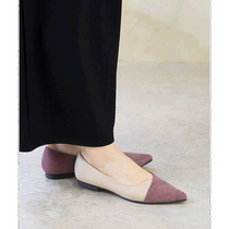 (Direct mail from Japan) Menue womens casual shoes with color matching pointed toe low heel non-slip wear-resistant comfortable street shoes for women