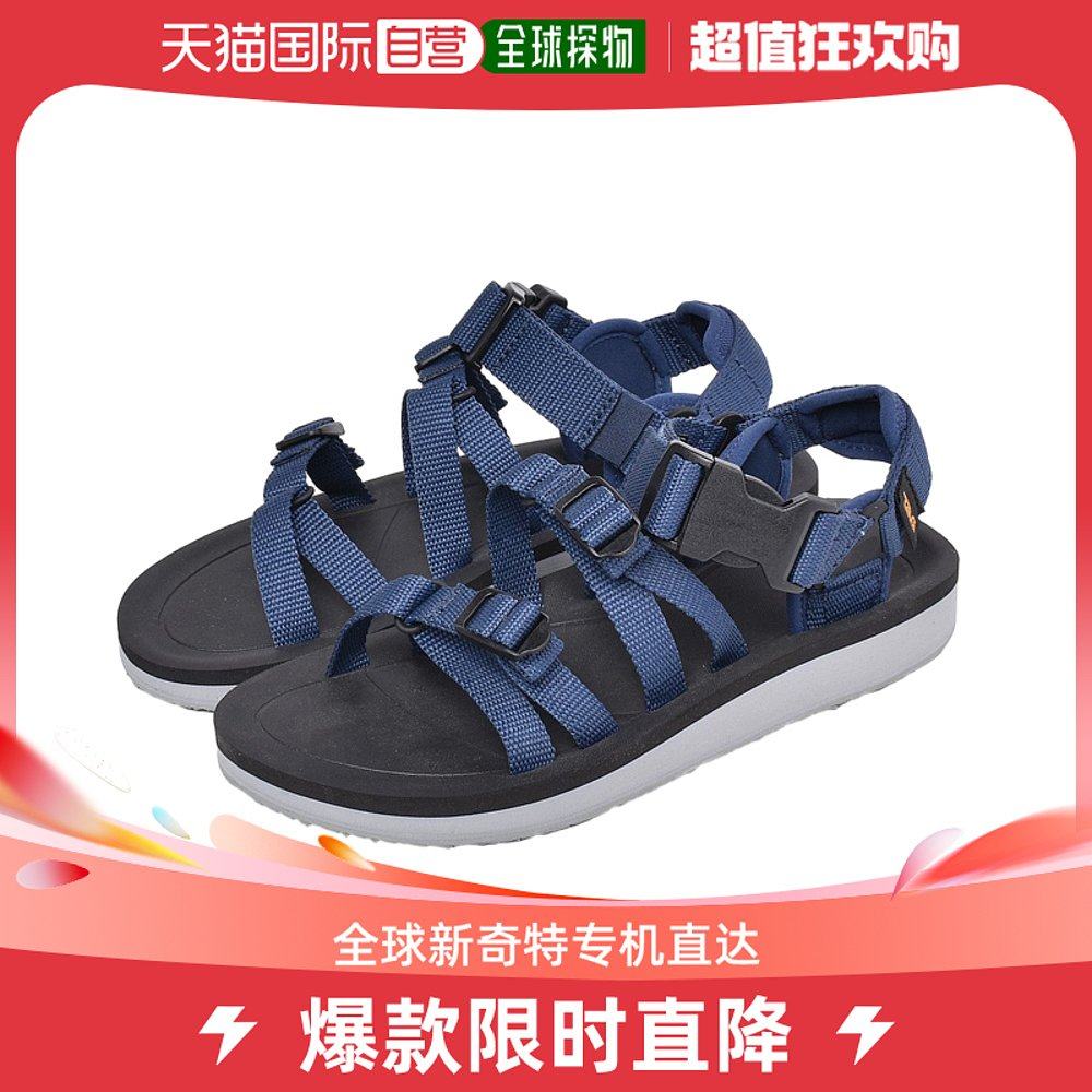 Japan Direct Mail Teva Taiva Men's Cool Shoes 1015200 Brief Comfort Trends 100 Hitch Beach Shoes Hide Blue-Taobao