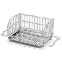 Japan direct mail Japan Yoshikawa stainless steel space-saving dishwashing auxiliary storage rack foldable telescopic drain rack