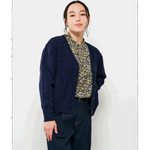 Japan direct mail MELROSE claire womens cotton blend basket weave V-neck cardigan warm in spring and autumn