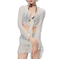 Japan direct mail TeddyShop womens lace bow blouse skirt off-shoulder bikini 4-piece suit