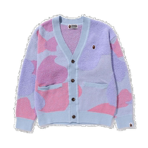 Japan direct mail A BATHING APE womens liquid camouflage knitted cardigan L size cotton acrylic blend
