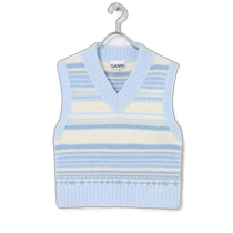 Japan direct mail GANNI womens soft wool striped vest UW47K2258