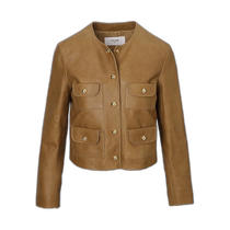 Japan direct mail Celine leather jacket solid color jacket brown women 2f448 265t 18nc VES
