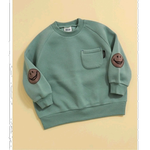 Japan direct mail BREEZE childrens warm FO smile patch sweatshirt cute and simple design J5111