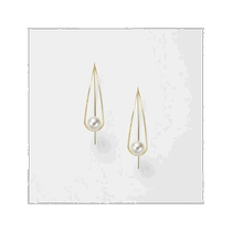 Japanese direct mail Japanese trend agete Akado K10 gold pearl earrings white one size