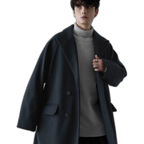 Japan Direct Mail Large Wool Tie-Sleeve Half Double-Breasted Coat MONO-MART Chester Coat
