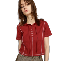 Japanese direct mail SLY womens color stitching hoodie 030HAZ801861