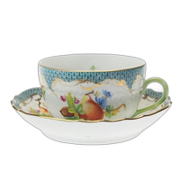 Direct mail from Japan Herend Fruit Composition Blue tea cup saucer ceramic