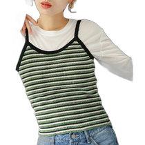 Japan direct mail Sonny Label womens 2WAY multi-color striped knitted camisole LA4522R005