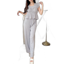 Japanese direct mail MIIA womens bow top and loose pants set 32430112